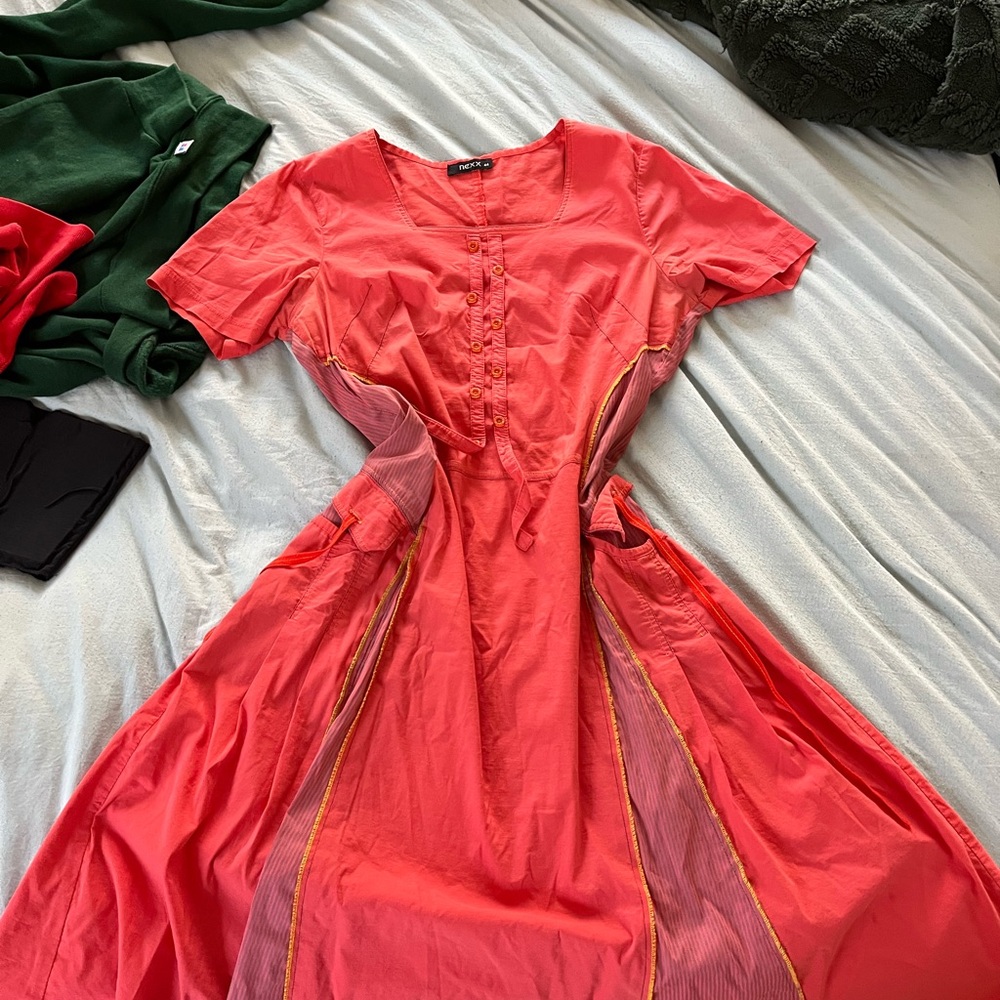 Nexx Coral Pink Short-Sleeve Fit & Flare Dress